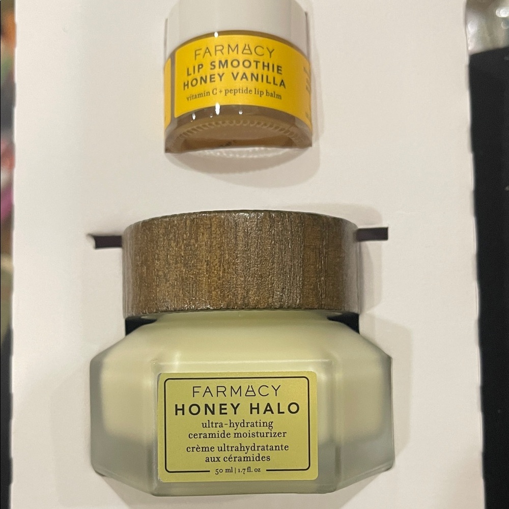 New! Farmacy Full Size Honey Halo and Lip Smoothie GLOW UP Set -Boxed